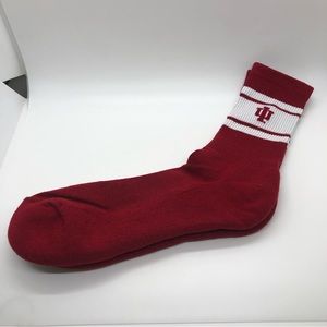 Indiana University Hoosiers Crew socks NWOT Red White Unisex